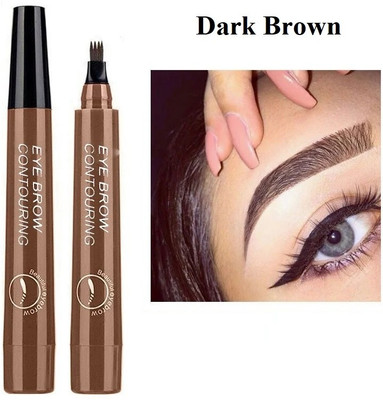 GABBU new Eyebrow Tattoo Pen Waterproof 4 Points Eyebrow Pen Long Lasting 2.5 g(brown)