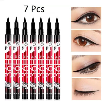 Humanix Insta Beauty Water & Smudge Proof 36 Hour Long Lasting Liquid EyeLiner Pack of 7 17.5 g(The Swiss Eyes)
