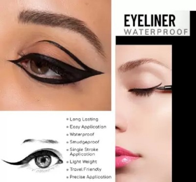 Aylily 24H Eye Liner, Water Resistant, Long-Lasting, Shade- Black 2 g(DARK BLACK)