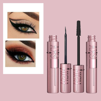 RED4 Liquid Eye Liner And Mascara Black, Long Lasting Matte Waterproof of 2 4 ml(Black)