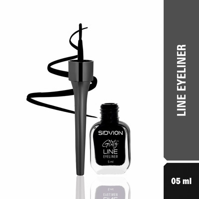 SIDVION No Smudge Eyeliner -Black | Quick Drying |Smooth Application | Waterproof 5 ml(Bold black)