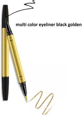 Neycare multi color best new black golden eyeliner pack of 1 3 ml(MULTI COLOR)