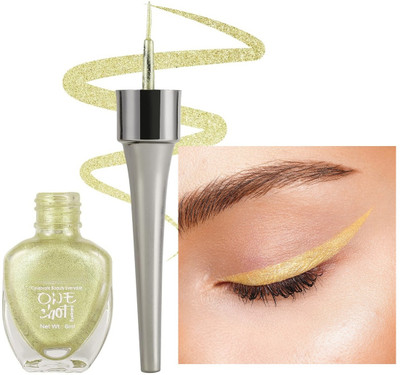 AEPRUY Gold Sparkly Sparkle Metallic Shimmer Liquid Eyeliner Waterproof Long Lasting 6 ml(Metallic Golden)