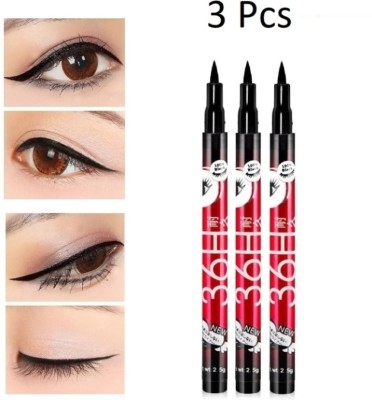 ARRX Insta Beauty Waterproof & Smudge Proof 36 Hour Long Lasting Eyeliner Pack of 3, 7.5 g(The Swiss Eyes)