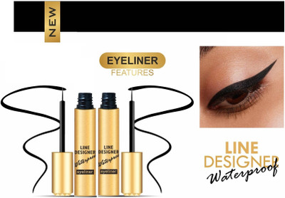 tanvi27 PROFESSIONAL MATTIE LOOK LINE DESIGNER WATERPROOF EYELINER SET 4 ml(golden)