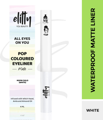 Elitty Moon Child | Waterproof Liquid Eyeliner | Matte Finish | Lasts Upto 12 Hours 4 ml(Moon Child-White)