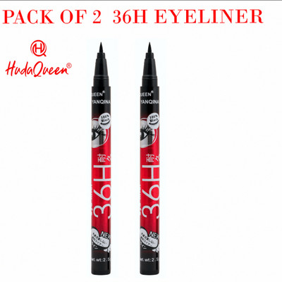 HUDA QUEEN Waterproof Long-Lasting 36H Eyeliner Duo Pack of 2 5 ml(BLACK)