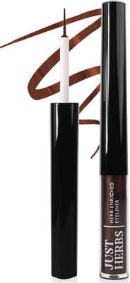 Just Herbs Liquid Eyeliner with Waterproof & Smudge-Proof Formula, Nutty Brown 2.5 g(Nutty Brown)