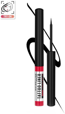 MAYBELLINE NEW YORK Tattoo Liquid Eye Liner, 48H Dip In Long Lasting Smudge Proof Eyeliner 2.1 ml(Black)