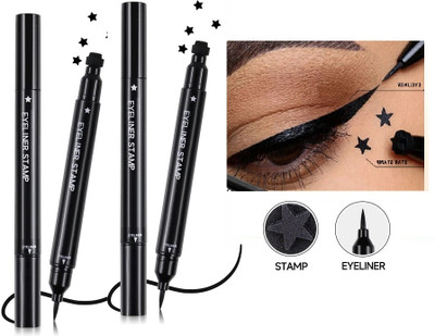 tanvi27 double sided eyeliner water proof smudge proof stamp eyeliner Star shape 7 g(BLACK)