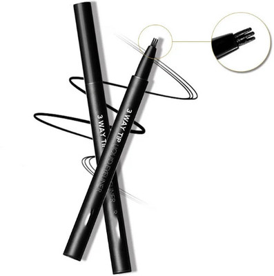 MYYNTI Liquid Eyebrow Pencil Liner Waterproof 3 Points Long Lasting 1 ml(Black)
