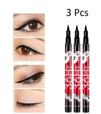 Pro Girl Pack of 3 High quality waterproof liquid-eye liner 36 Hours stay smudge 50 ml(Black)