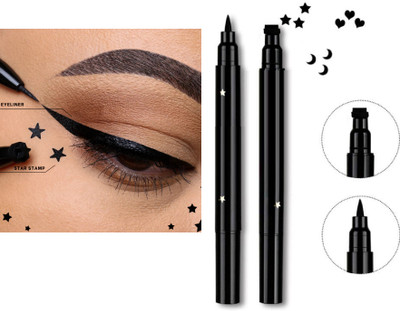 KA-KAIASHA longstay 2 IN 1 BLACK EYELINER STAR AND SIMPLE SHAPE 10 g(BLACK)