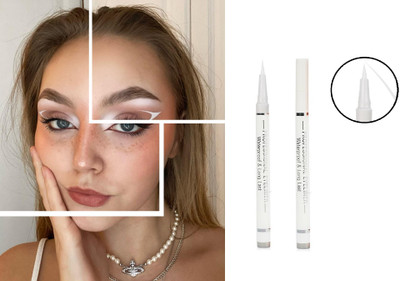 Vyomiris Matte Finish & Water Proof Smudge Proof Liquid Pen Eyeliner 2.5 g(white)