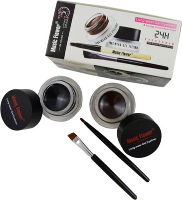 EMRIKA Best Flower Gel Eyeliner & Eyebrow 2 In 1 | 24 Hours Longlasting( BLACK & BROWN 30 ml(BLACK, BROWN)