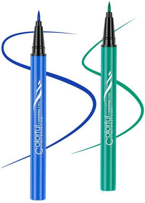 THTC Water Proof Liquid Sketch Eyeliner Pen Combo 6 ml(Blue, Green)