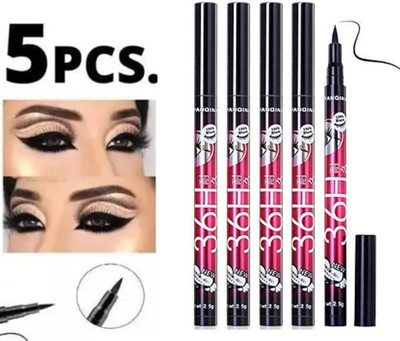 RED4 36H Liquid Waterproof Lash Eyeliner Pencil of 5 4 ml(Black)