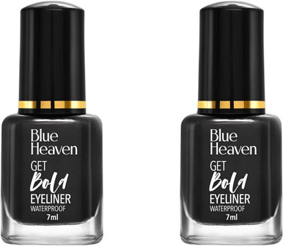 BLUE HEAVEN Get Bold Eyeliner Waterproof Black Diamond 7 ml pack 2 14 ml(BLACK)