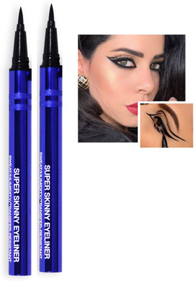 tanvi27 Black Skinny Sketch Liquid Eyeliner Felt-Tip Applicator Combo 3 ml(BLACK)