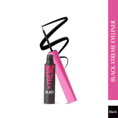 Glam21 Xtreme Black Eyeliner with Ultra Fine Tip Matte Finish & Smudge Proof Winged 4 ml(Black)