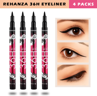 Rehanza 36H Long Lasting Eyeliner Pencil - Black Liquid Eyeliner Pack of 4 (10g) 10 g(Black)