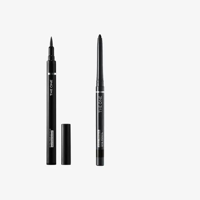 Oriflame Sweden COMBO THE ONE HIGH IMPACT EYE PENCIL & EYELINER STYLO PACK OF 2 1.9 g(black)