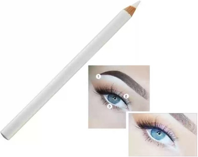 Wonholli White Eyeliner Pencil Eyeshadow Pencil Waterproof Highlighter Makeup 2 g(WHITE)