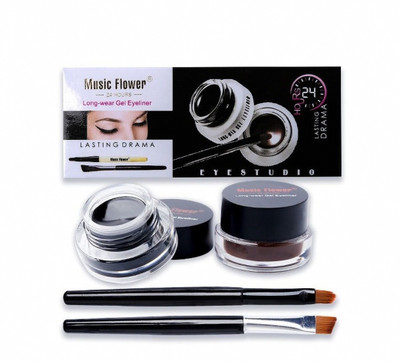 music flower 24 Brow Sculpt & Brown Liner Combo Kit 6 ml(BLACK AND BROWN)
