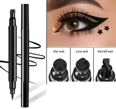 PERLENTE black eyeliner water proof smudge proof stamp eyeliner ,star shape long lasting 10 ml(BLACK)