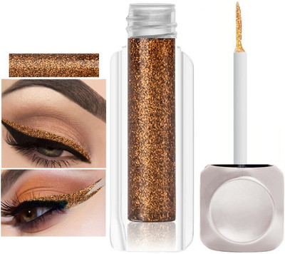 GABBU Liquid Eyeliner Metallic Shimmery Glitter Intense Pigment Eyeliner 3.5 ml(Copper)