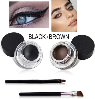 Herrlich New Long Lasting Gel Eyeliner + Kajal, Black and Brown(BLACK, BROWN, 6 g)