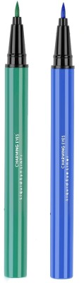 tanvi27 Matte Pro Smooth Eyeliner Pen Shimmer Pigmented Waterproof 3.2 g(GREEN, BLUE)