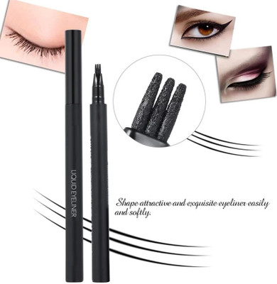 AFARAXIA New 3 Way Tip Charming Black Liquid Long-Lasting Eyebrow Pen 1.2 g(Black)
