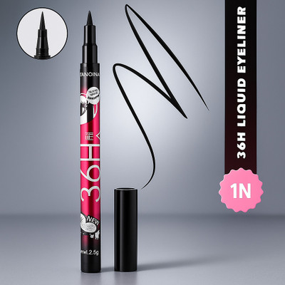 Rehanza 36H Waterproof Liquid Eyeliner – Smudge Proof Black, Precision Felt Tip 2.5g 2.5 g(Black, Purple)