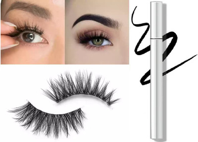 REIMICHI Eyeliner And Eyelashes Kit, For Personal & Professional Use 1.2 g(JET BLACK)