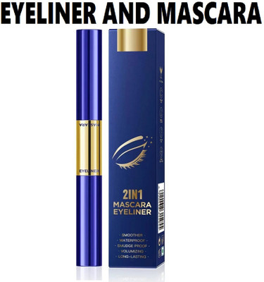 Neycare 2 in 1 new black eyeliner with mascara super perfect pack of 1 8 ml(BLACK)