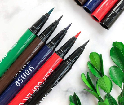 RUBY FACE Matte Waterproof Colored Liquid Eyeliner, Long-lasting Colored Pen Eyeliners 1 g(High-pigmented Colorful Eyeliners for Eye Makeup GREEN, 1 - Pcs)