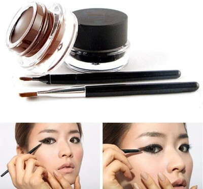 Sheny 2 in 1 Black & Brown Water Proof & Smudge Proof 24hrs Gel Eyeliner 8 ml(multicolors)
