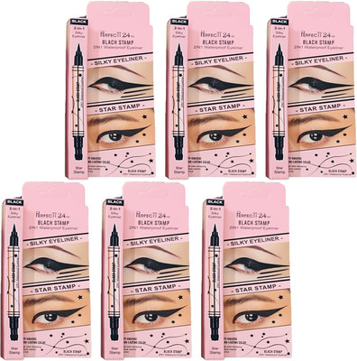 MOSKLIN PERFACTT24 2 IN 1 STAR STAMP EYELINER FOR SMUDGE PROOF & SHINEE EYES PACK OF - 6 120 g(BLACK)