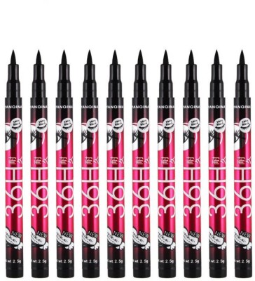 INDIANA HUDA 10 PCS (36H) Waterproof Liquid Eyeliner Make Up Beauty,Longlast Eye Liner Pencil 30 ml(BLACK)