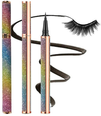 My Colors Liquid Eyeliner Pen Waterproof,Magic Self-adhesive Long-Lasting Eyelash Glue Pen 0.8 g(BLACK)