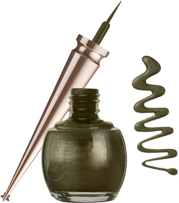 AFARAXIA Dusty Green Metallic Finish Liquid Eyeliner Waterproof & Long Lasting 5 ml(Dusty green)