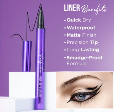 DARVING Matte Eyeliner Intense Pigment Smudge & Waterproof Color Pen Style 0.6 ml(BLACK)