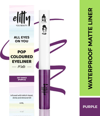 Elitty Sky Dance | Waterproof Liquid Eyeliner | Matte Finish | Lasts Upto 12 Hours 4 ml(Sky Dance-Purple)