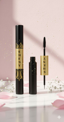 Sheny 2 in 1 Eye Liner & Mascara ComboLightweight, Denser & Longer Lashes 8 ml(BLACK)