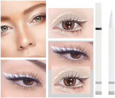 NADJA White liquid eyeliner non transfer and smudge proof 2 ml(WHITE)