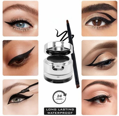 CATERINACHIARA High Pigment Eyebrow & Gel Eyeliner 2 In 1 With Brush 7 g(BLACK)