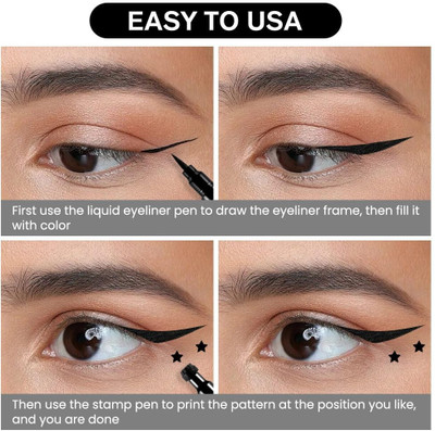 SHENYCOLORS 2 IN 1 BLACK EYELINER STAR AND SIMPLE SHAPE 10 g(BLACK)