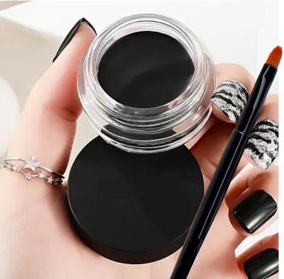 BLUEMERMAID Matte Gel Eyeliner Pot With Brush 5 g(Black)