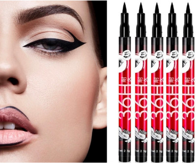 ghorela g Eyeliner Pencil Long Lasting Waterproof – (Pack of 5) 10 g(rad & black)